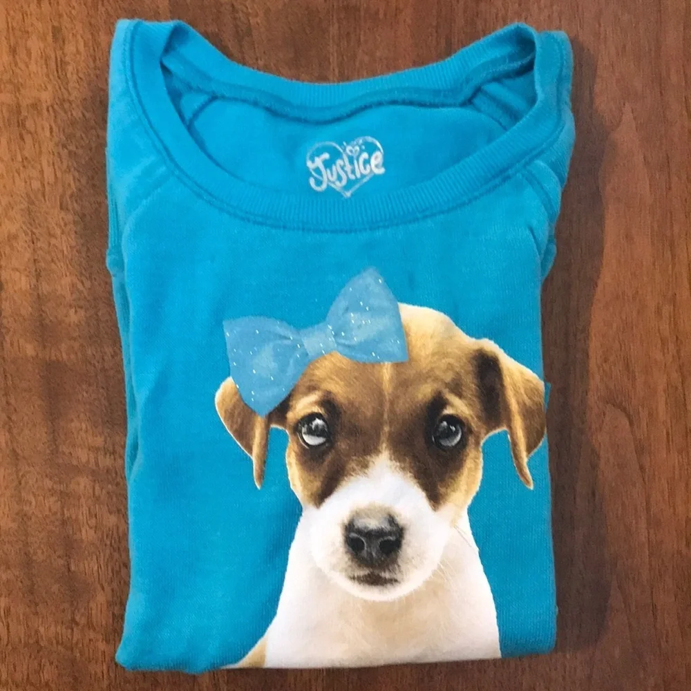 Justice Long Sleeved Sweatshirt W/ Dog Graphic